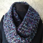Blue Knit Double Loop Scarf