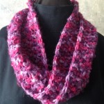 Pink Crochet Single Loop Mobius Scarf