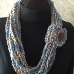 Blue Crochet Rope Scarf