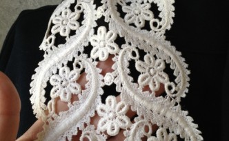 Vintage Lace Black & White Special Scarf Detail